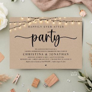 Happily Ever After Feest, Rustic Trouwdiner Kaart