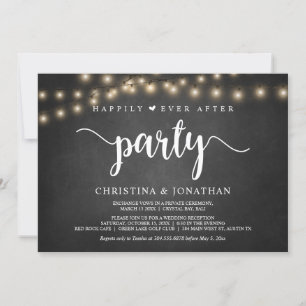 Happily Ever After-feest, slingerlicht, elopement Kaart