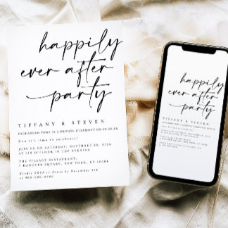 Happily Ever After Feest Uitnodiging Ontvangst Par