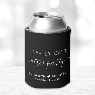 Happily Ever After Feest Zwart Huwelijksontvangst Blikjeskoeler