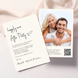Happily Ever After Foto QR-code bruiloftsreceptie Kaart