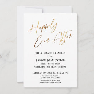 Happily Ever After Gouden Elegante Trouwfeest Kaart