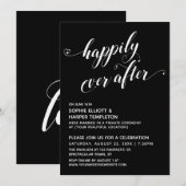 Happily Ever After Hearts Script Zwart Ontvangstka Kaart (Voorkant / Achterkant)