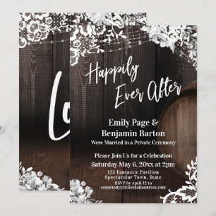 Happily Ever After Houten Wijnvat Kantelichtjes Kaart