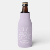 Happily Ever After LAVENDER Bruiloft Flesjeskoeler (Fles Voorkant)