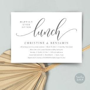 Happily Ever After Lunch Elopement, Modern Script Kaart