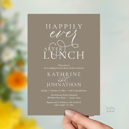 Happily Ever After Lunch Post Wedding Elopement Kaart