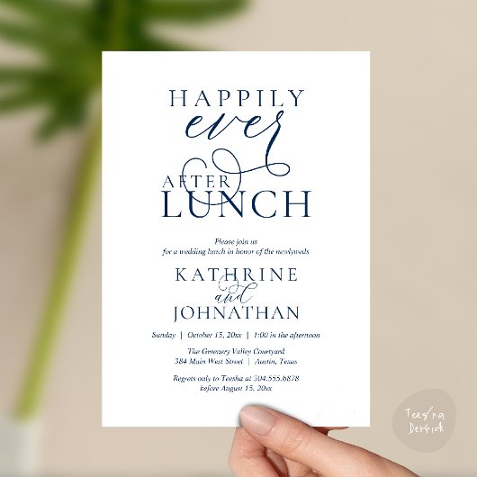 Happily Ever After Lunch Post Wedding Elopement Kaart