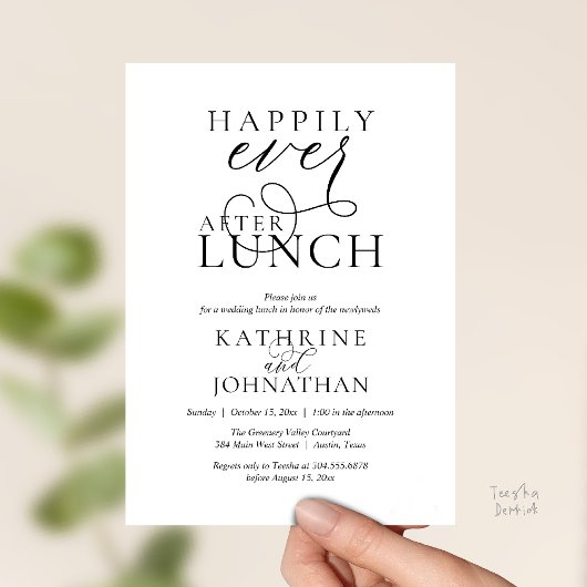 Happily Ever After Lunch Post Wedding Elopement Kaart