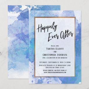 Happily Ever After met gouden abstracte blauwe spa Kaart