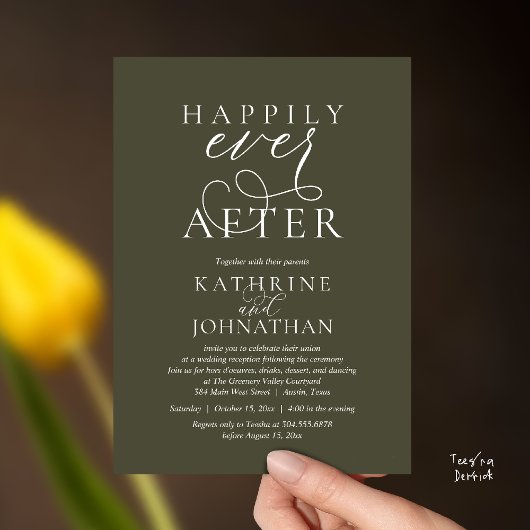 Happily Ever After, Modern Wedding Reception Kaart