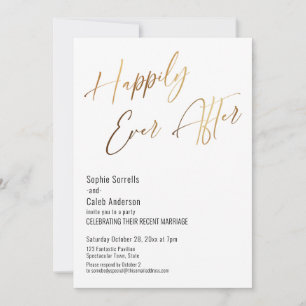 Happily Ever After Moderne Elegante Gouden Typogra Kaart