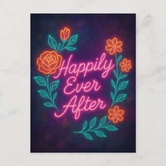 Happily Ever After – Neon etherische gloed Feestdagenkaart