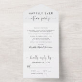 Happily Ever After Party Bruiloft All In One Uitnodiging (Binnen)