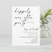 Happily Ever After Party Minimal Wedding Reception Kaart (Staand voorkant)