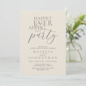 Happily Ever After Party, Modern Classy Wedding Kaart (Staand voorkant)