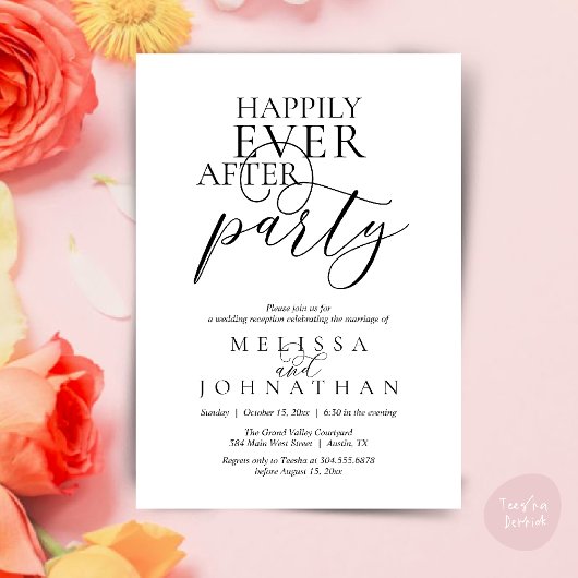 Happily Ever After Party, Modern Classy Wedding Kaart