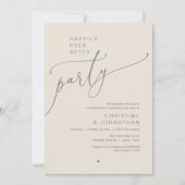 "Happily Ever After Party" Modern Wedding Dinner Kaart (Voorkant)