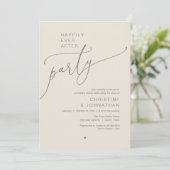 "Happily Ever After Party" Modern Wedding Dinner Kaart (Staand voorkant)