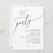 "Happily Ever After Party" Modern Wedding Dinner Kaart (Voorkant)