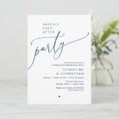 "Happily Ever After Party" Modern Wedding Dinner Kaart (Staand voorkant)