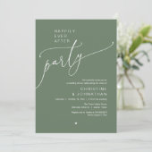 "Happily Ever After Party" Modern Wedding Dinner Kaart (Staand voorkant)