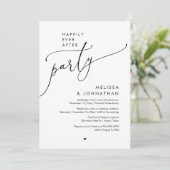 Happily Ever After Party Modern Wedding Reception Kaart (Staand voorkant)