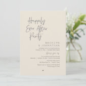 Happily Ever After Party, Modern Wedding Reception Kaart (Staand voorkant)