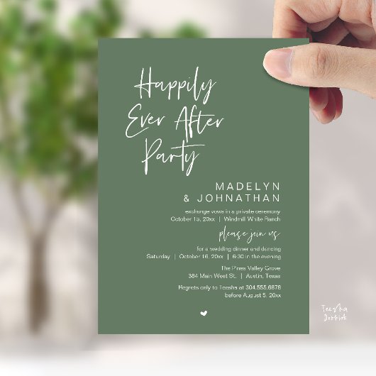 Happily Ever After Party, Modern Wedding Reception Kaart