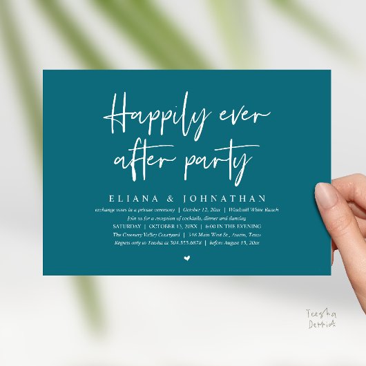  Happily Ever After Party Modern Wedding Reception Kaart