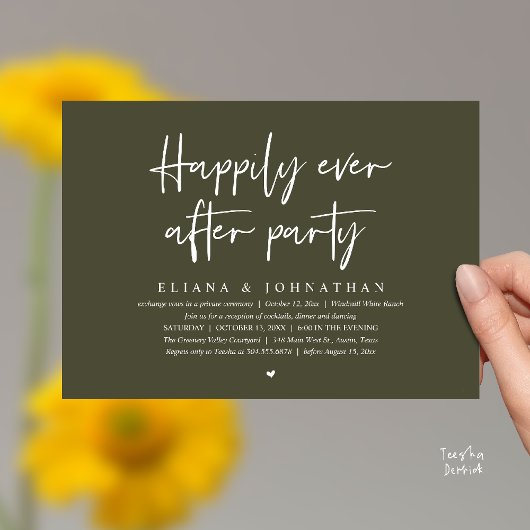  Happily Ever After Party Modern Wedding Reception Kaart