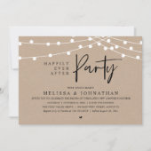 Happily Ever After Party, Rustic String Lights Kaart (Voorkant)