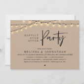 Happily Ever After Party, Rustic String Lights Kaart (Voorkant)