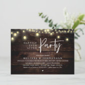 Happily Ever After Party, Rustic String Lights Kaart (Staand voorkant)