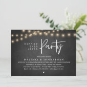 Happily Ever After Party, Rustic String Lights Kaart (Staand voorkant)