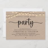 Happily Ever After Party, Rustic Wedding Dinner Kaart (Voorkant)