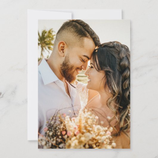 Happily Ever After Party Script Wedding Elopement Kaart (Achterkant)