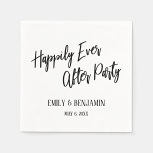 Happily Ever After Party Typografie Wit Servet