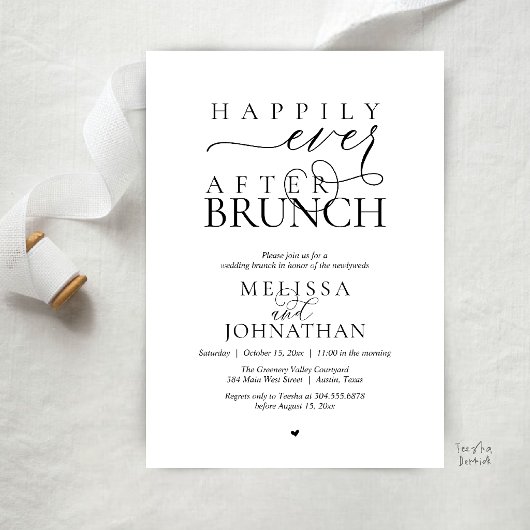 Happily Ever After Party Wedding Elopement Dinner Kaart