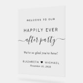 Happily Ever After Party Wedding Reception Welcome Acryl Bord (Hoek)