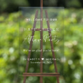 Happily Ever After Party Wedding Reception Welcome Acryl Bord