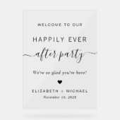 Happily Ever After Party Wedding Reception Welcome Acryl Bord (Voorkant)