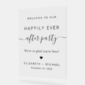 Happily Ever After Party Wedding Reception Welcome Acryl Bord (Hoek)