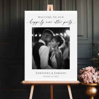 Happily Ever After Photo Welcome wedding Poster