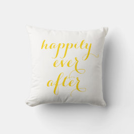 Happily Ever After Pillow in geel goud Kussen