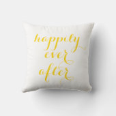 Happily Ever After Pillow in geel goud Kussen (Achterkant)