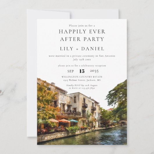 Happily Ever After San Antonio Wedding Kaart (Voorkant)