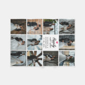 Happily Ever After Script Photo Collage Pink Heart Fleece Deken (Voorkant (Horizontaal))