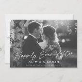 Happily Ever After Script Wedding Photo Elopement Kaart (Voorkant)