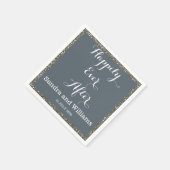 'Happily Ever After'-Silver Glitter gepersonalisee Servetten (Hoek)